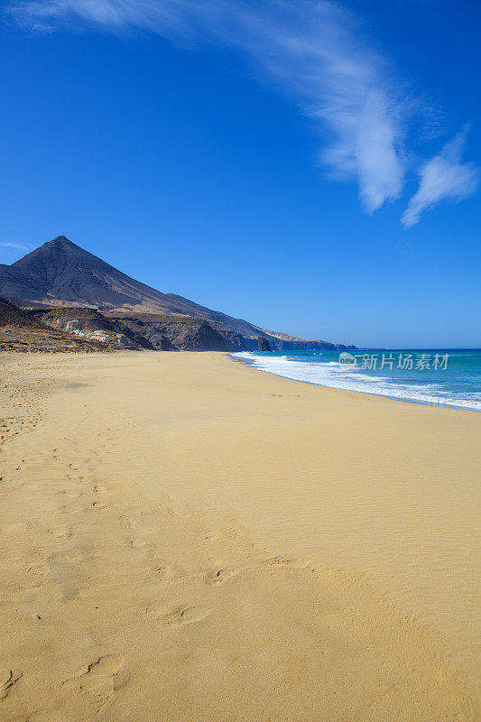 Roque del Moro和montana急性- Fuerteventura地质地标